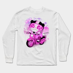 Panda Bear Under Sakura Long Sleeve T-Shirt